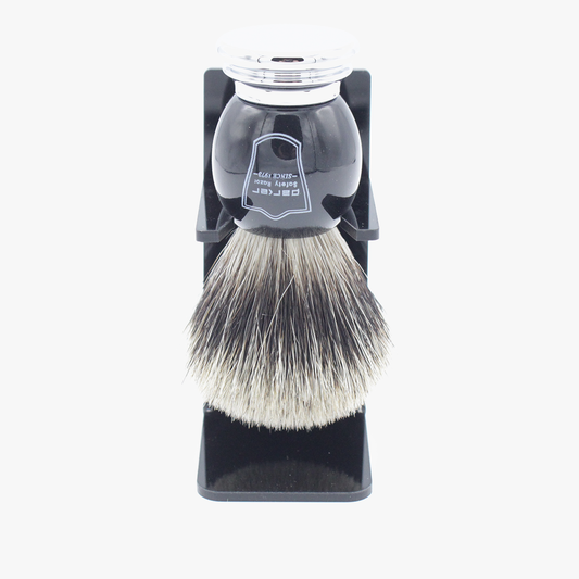 Parker BCPB Pure Badger Black/Chrome Shaving Brush w/Stand